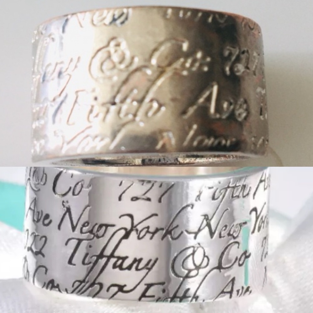 Tiffany fa*ke spotting:wide notes ring